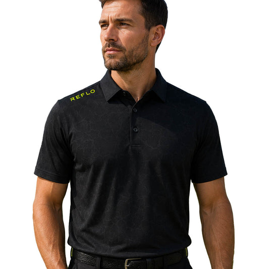 Reflo Yamuna Short Sleeve Golf Polo Shirt - Black Black S