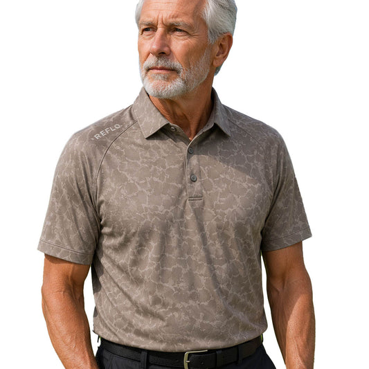 Reflo Yamuna Short Sleeve Golf Polo Shirt - Dolomite Brown Dolomite Brown S