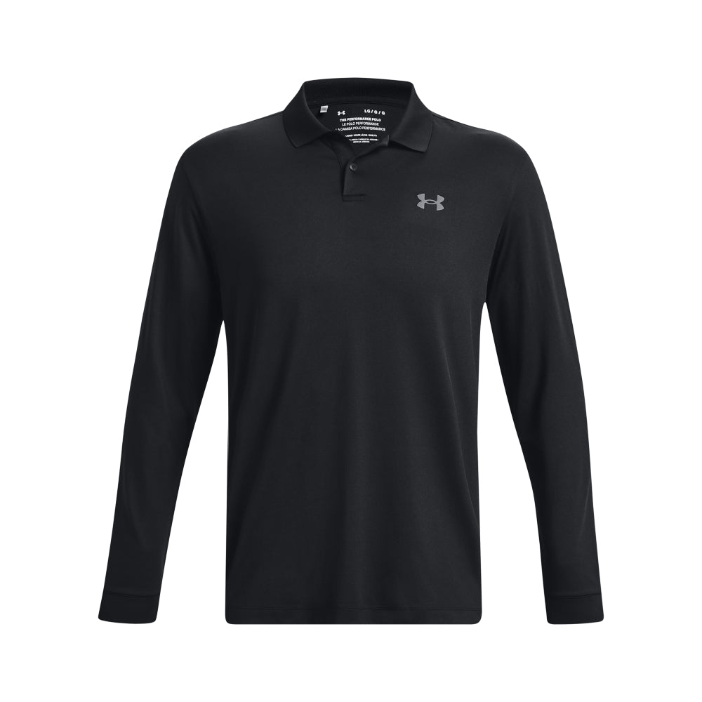 Under Armour Golf Performance 3.0 Long Sleeve Polo Shirt 1379728-001 Black / Pitch Gray 001 M 