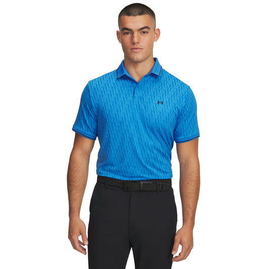 Under Armour Drive Sport Jacquard Mens Golf Polo 2025 - 6003720 402 Blue Atlantis / Midnight Navy / Blue Atlantis 402 M