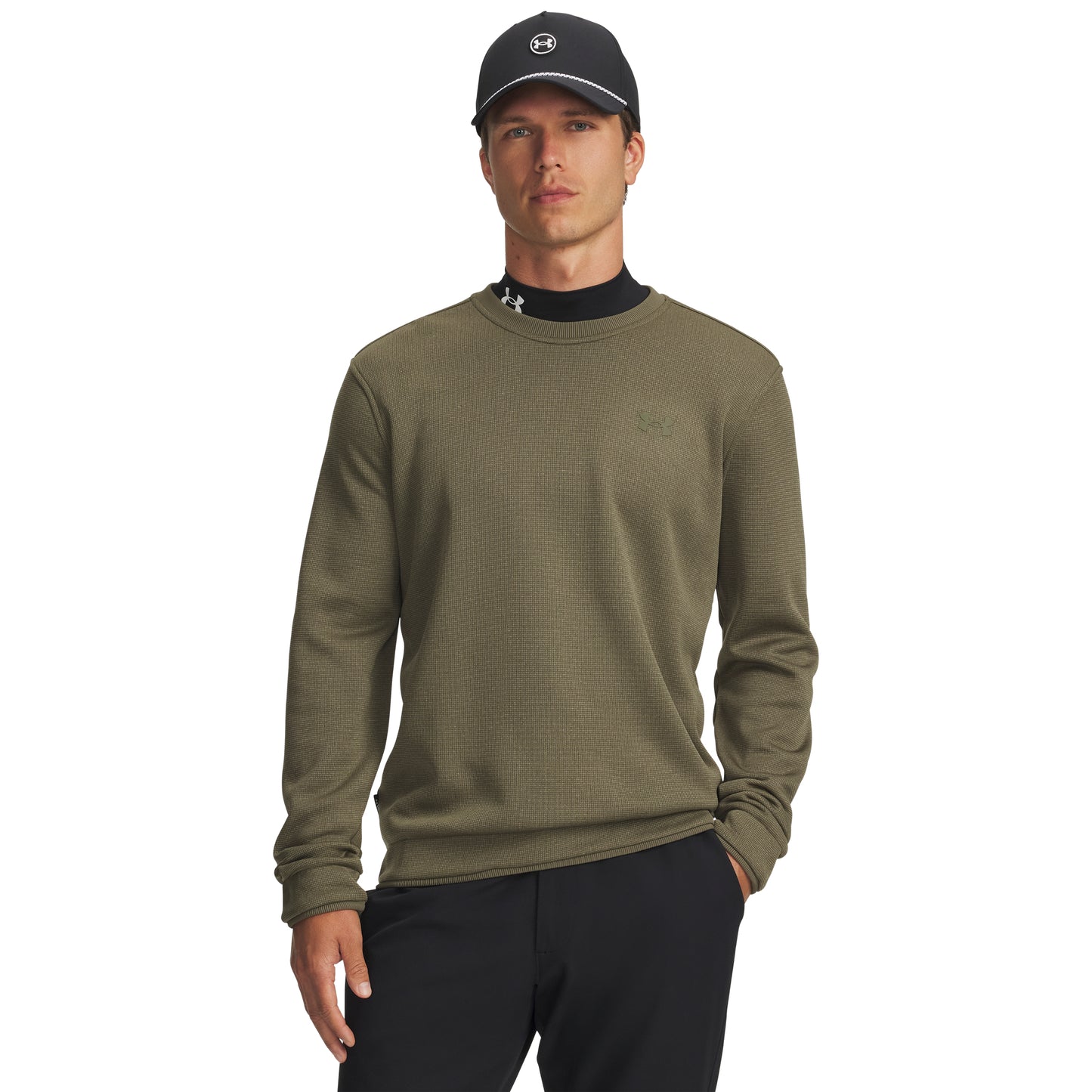 Under Armour Sweater Fleece Mens Crew Golf Top 2025 - 6003723 390 Marine OD Green / Marine OD Green 390 M
