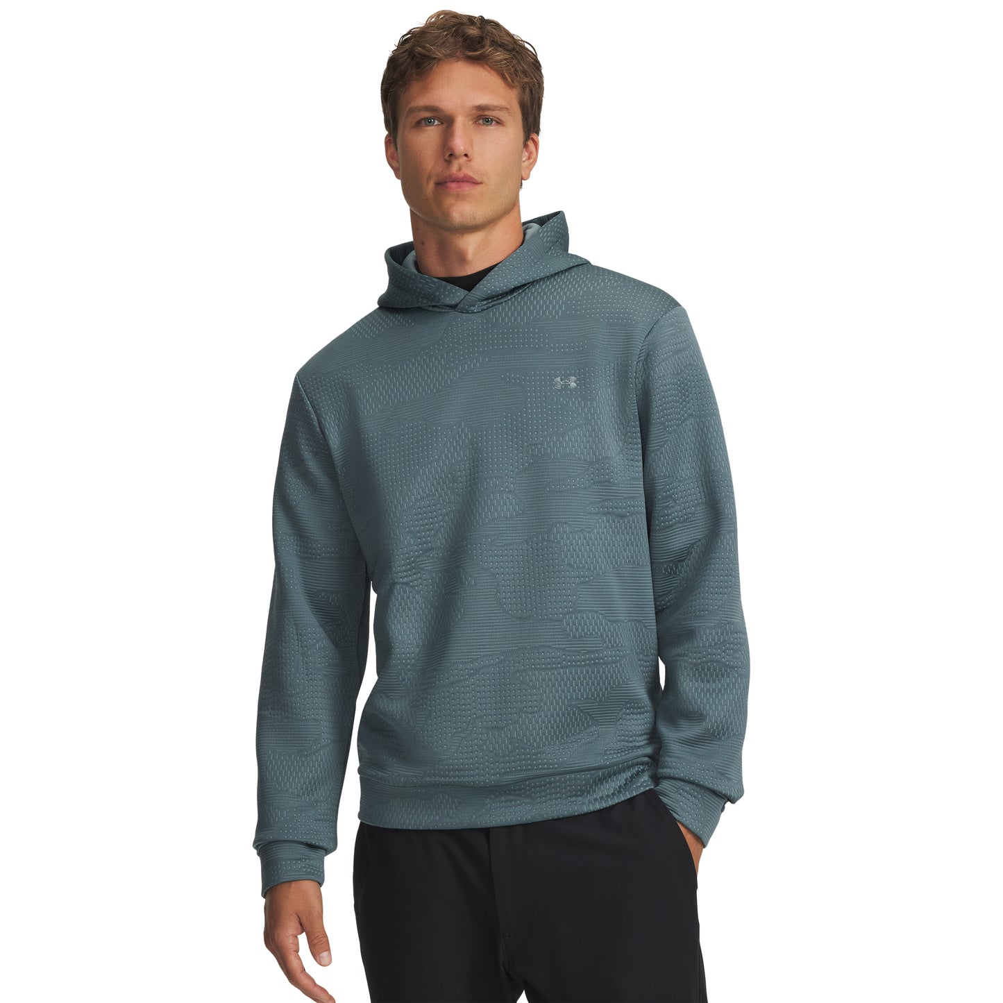 Under Armour Drive Jacquard Mens Golf Hoodie 2025 - 6003724-587 Jasper Blue / Jasper Blue 587 M