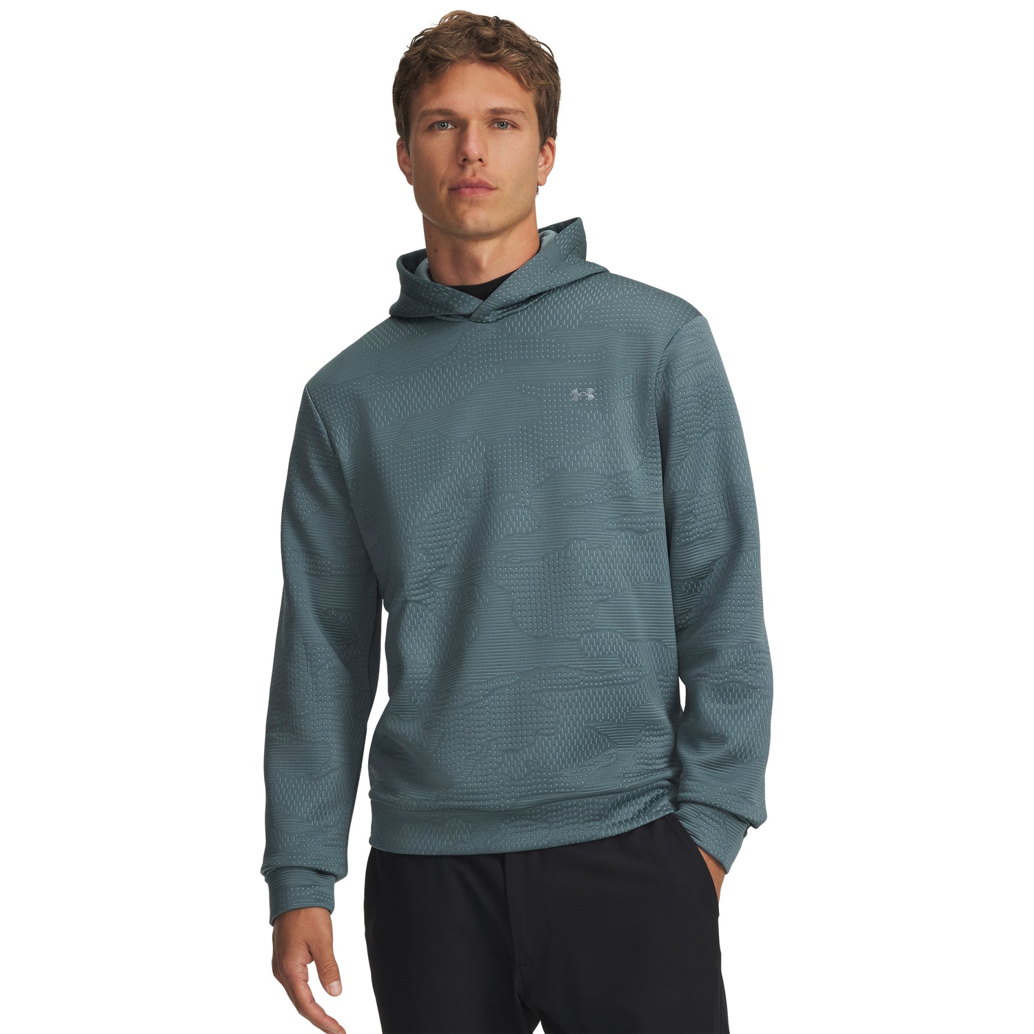 Under Armour Drive Jacquard Mens Golf Hoodie 2025 - 6003724-587 Jasper Blue / Jasper Blue 587 M