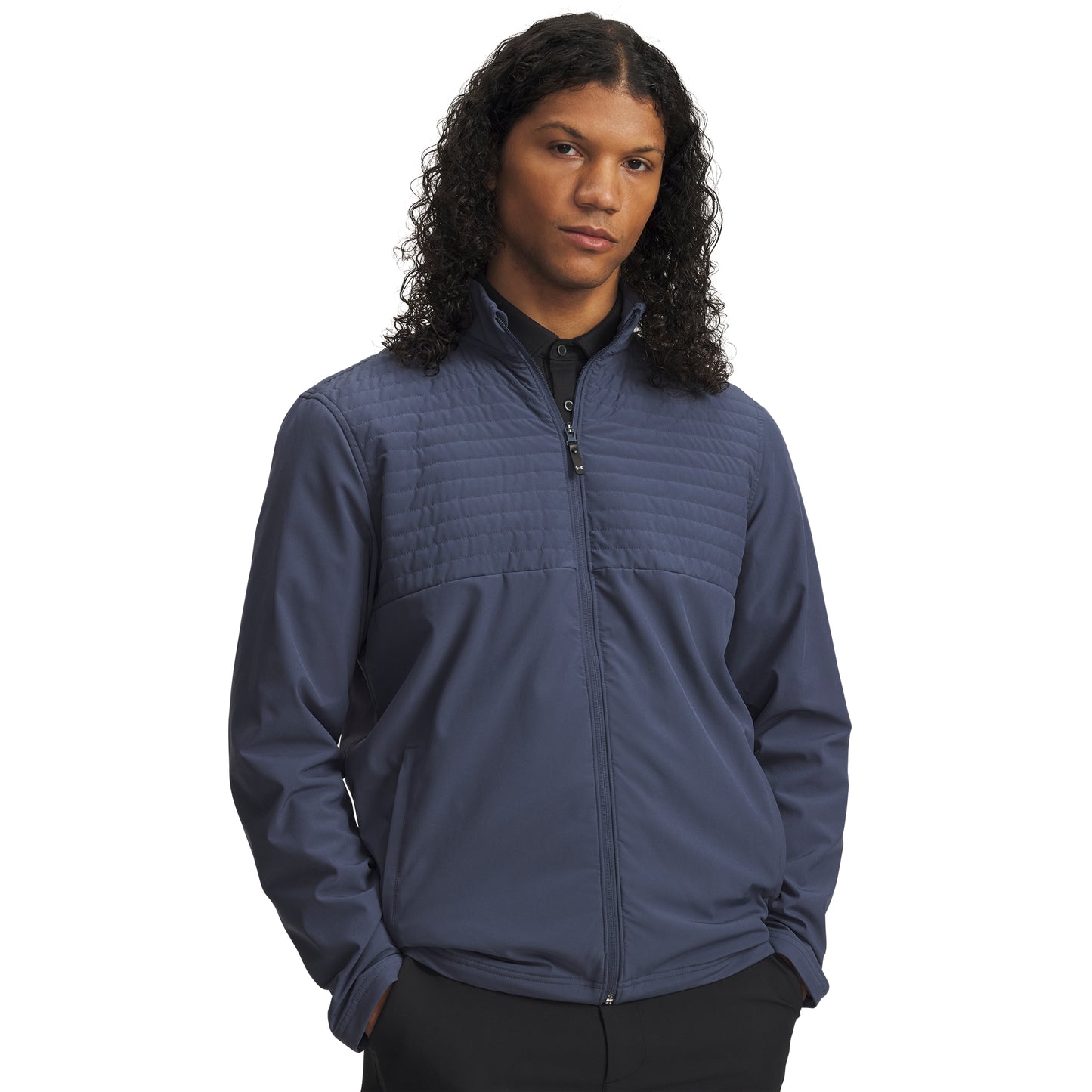 Under Armour Drive Pro Full Zip Mens Golf Jacket 2025 - 6005669-044 Downpour Grey / Black 044 M