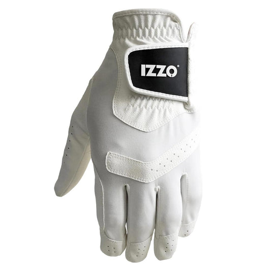 Izzo Universal Fit One Size Fits All White Golf Glove Left Hand (For a Right Handed Golfer)