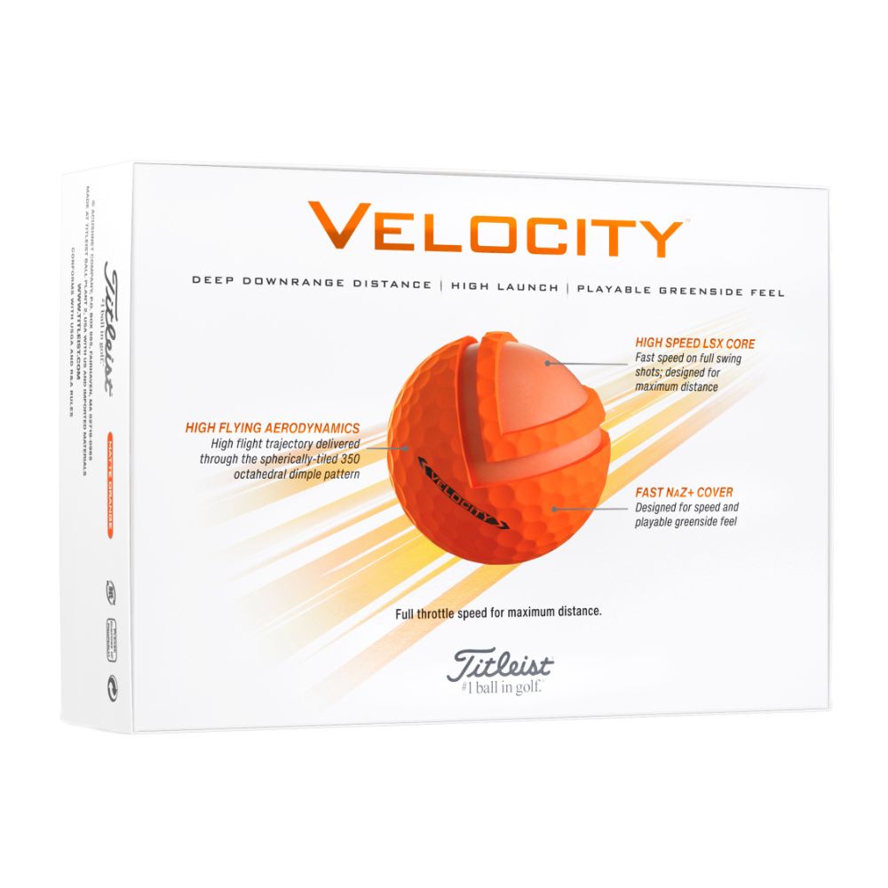 Titleist Velocity Golf Balls 2024 - Orange   