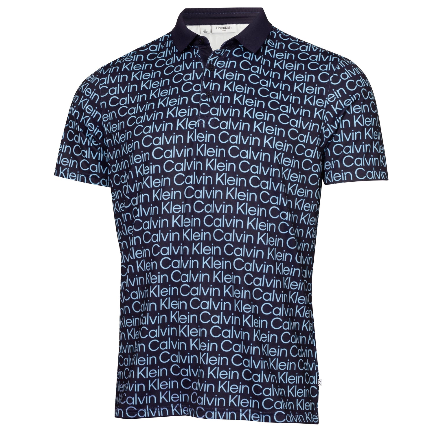 Calvin Klein Print Golf Polo Shirt CKMS24877 - Blue Evening Blue / Blue M