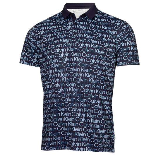Calvin Klein Golf Print Polo Shirt CKMS24877 Blue Evening Blue / Blue M 