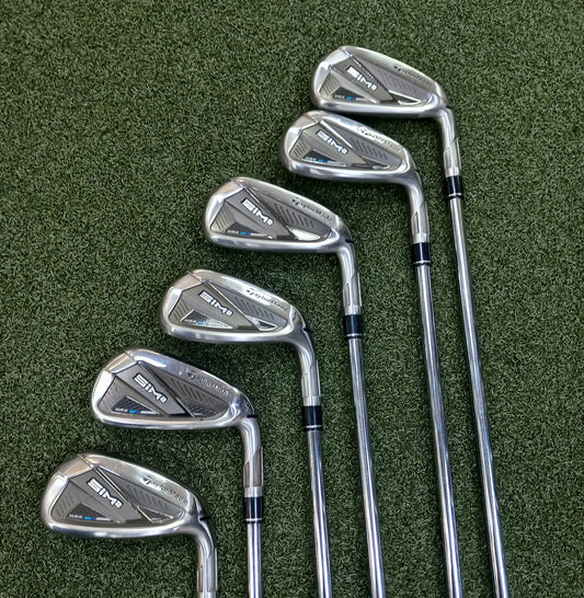 TaylorMade Golf Mens Right Hand Sim2 MAX Irons 5-PW Steel Regular Pre Owned