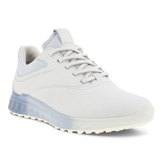 Ecco S Three Ladies Goretex Spikeless Golf Shoes 102963 White/Dusty Blue/Air 60618 EU37 (UK4.5) 