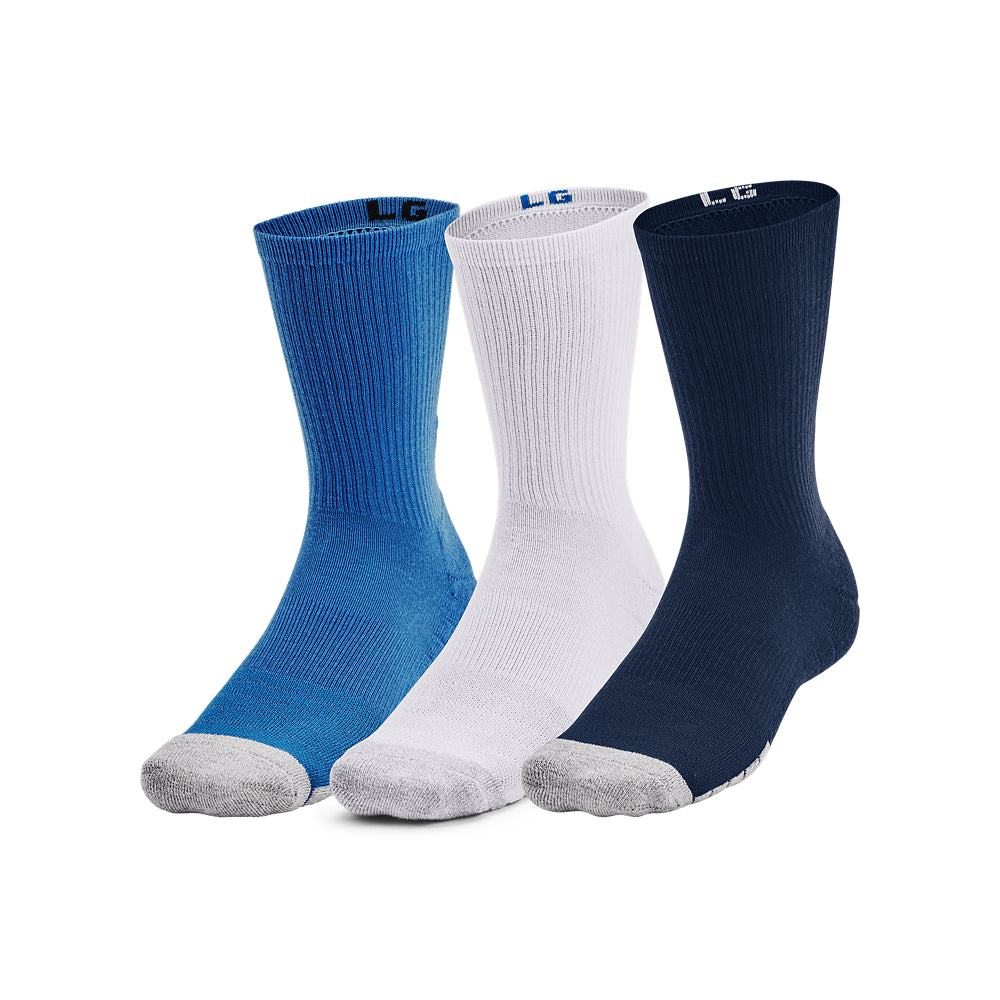 Under Armour Heatgear Crew Golf Socks 3 Pack 1346751 Mixed Navy/Grey/Royal 408 M 