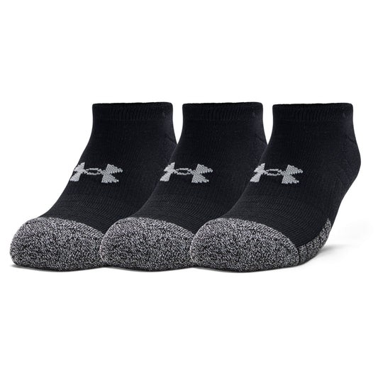 Under Armour Heatgear No Show Mens Golf Socks 3 Pack 1346755 Black 001 3-7.5