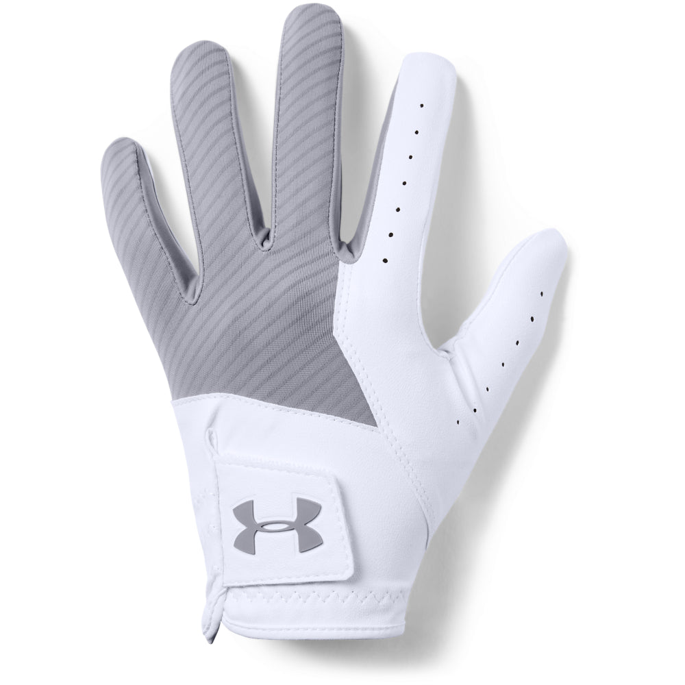 Under Armour Medal All Weather Golf Glove White/Steel Gray 035 M Left hand (Right Handed Golfer)