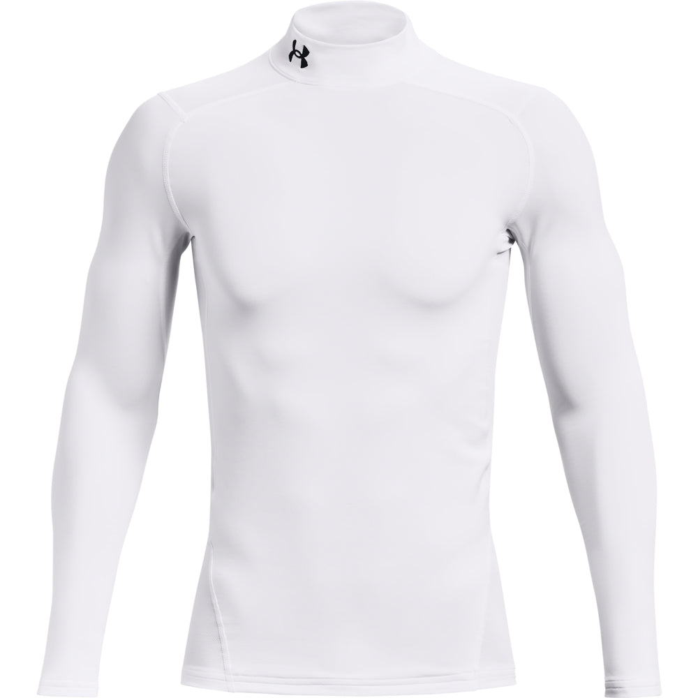 Under Armour ColdGear Compression Golf Mock Baselayer Mens Small White
