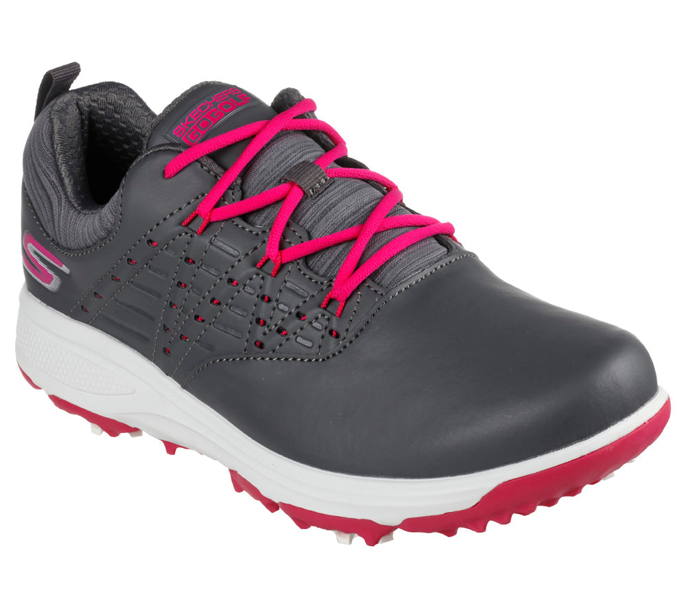 Skechers Go Golf Pro 2 Ladies Spiked Golf Shoes 17001 Charcoal / Pink 4 