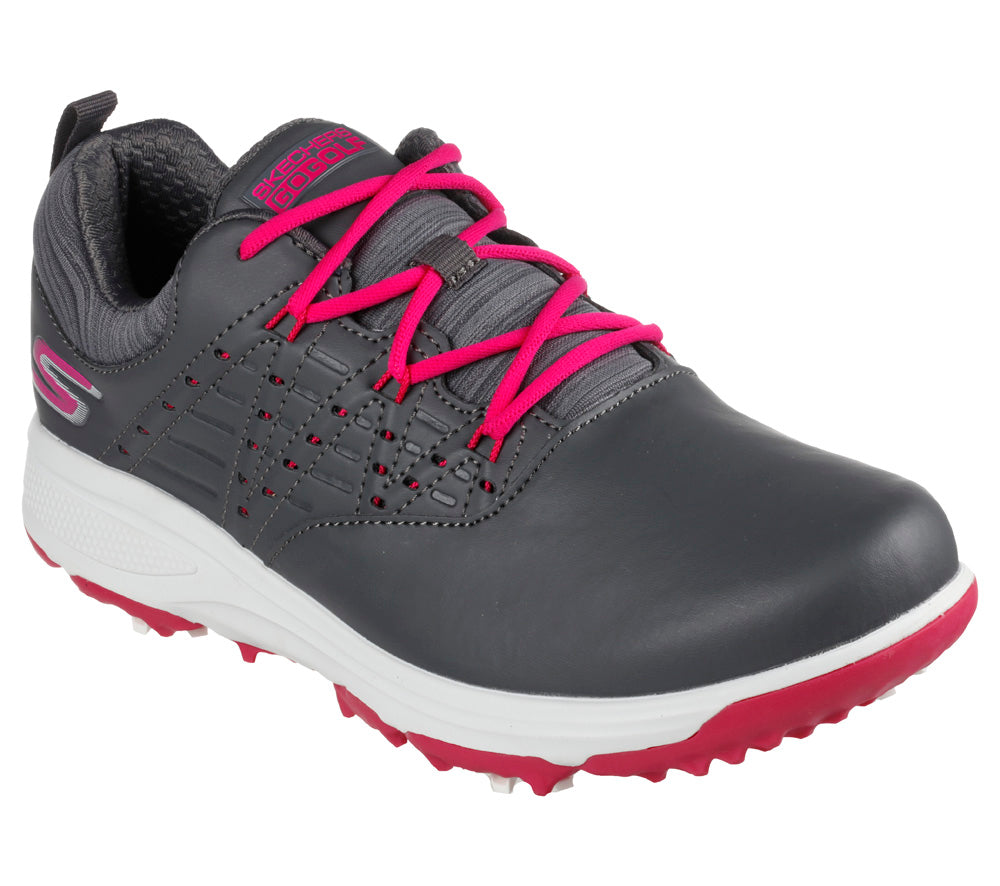 Skechers Go Golf Pro 2 Ladies Spiked Golf Shoes 17001 Charcoal / Pink 3 