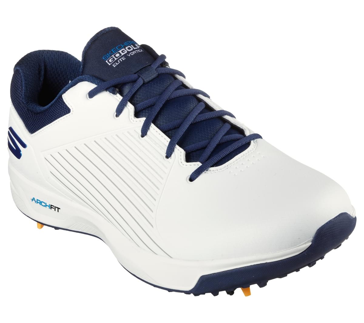 Skechers Go Golf Elite Vortex Spiked Golf Shoes 214064 + Free Gift White / Navy / Black 7 
