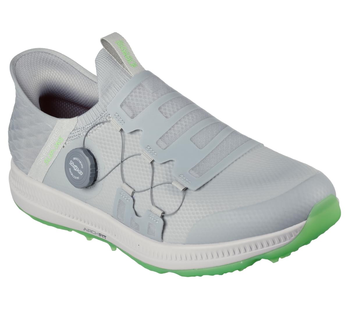 Skechers Go Golf Elite 5 Slip In Spikeless Golf Shoes 214066 + Free Gift Grey/Lime 8 