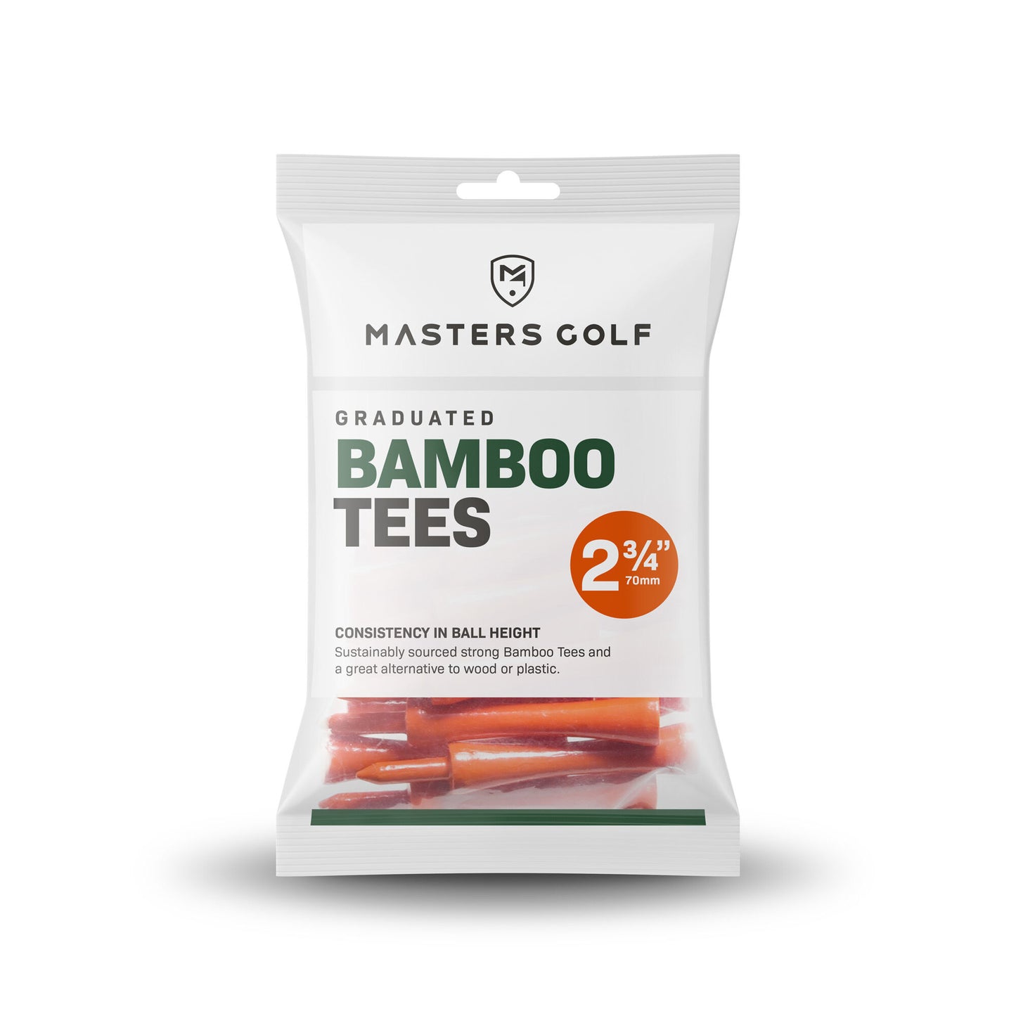 Masters Golf Bamboo Graduated Castle Tees Orange 2 3/4"  