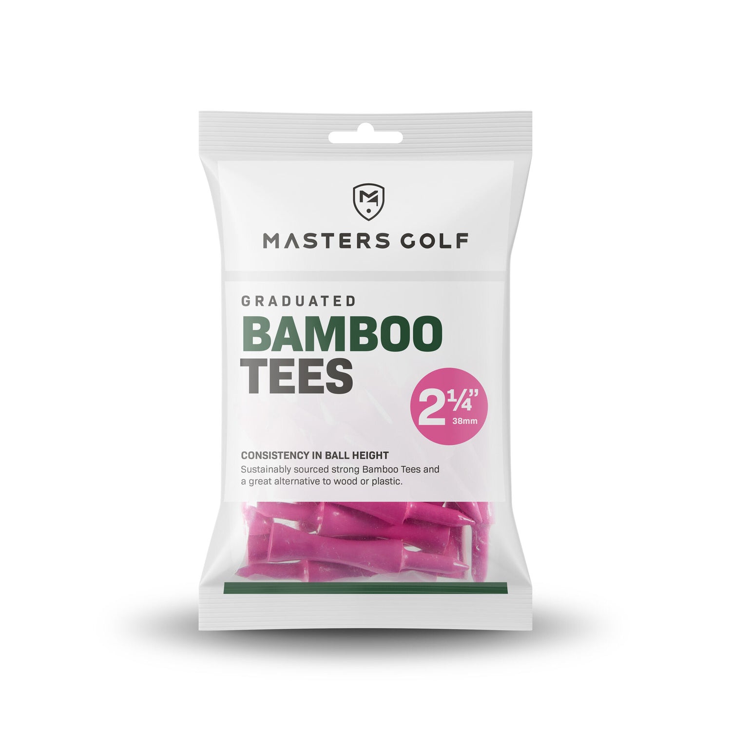 Masters Golf Bamboo Graduated Castle Tees Pink 2 1/4"  