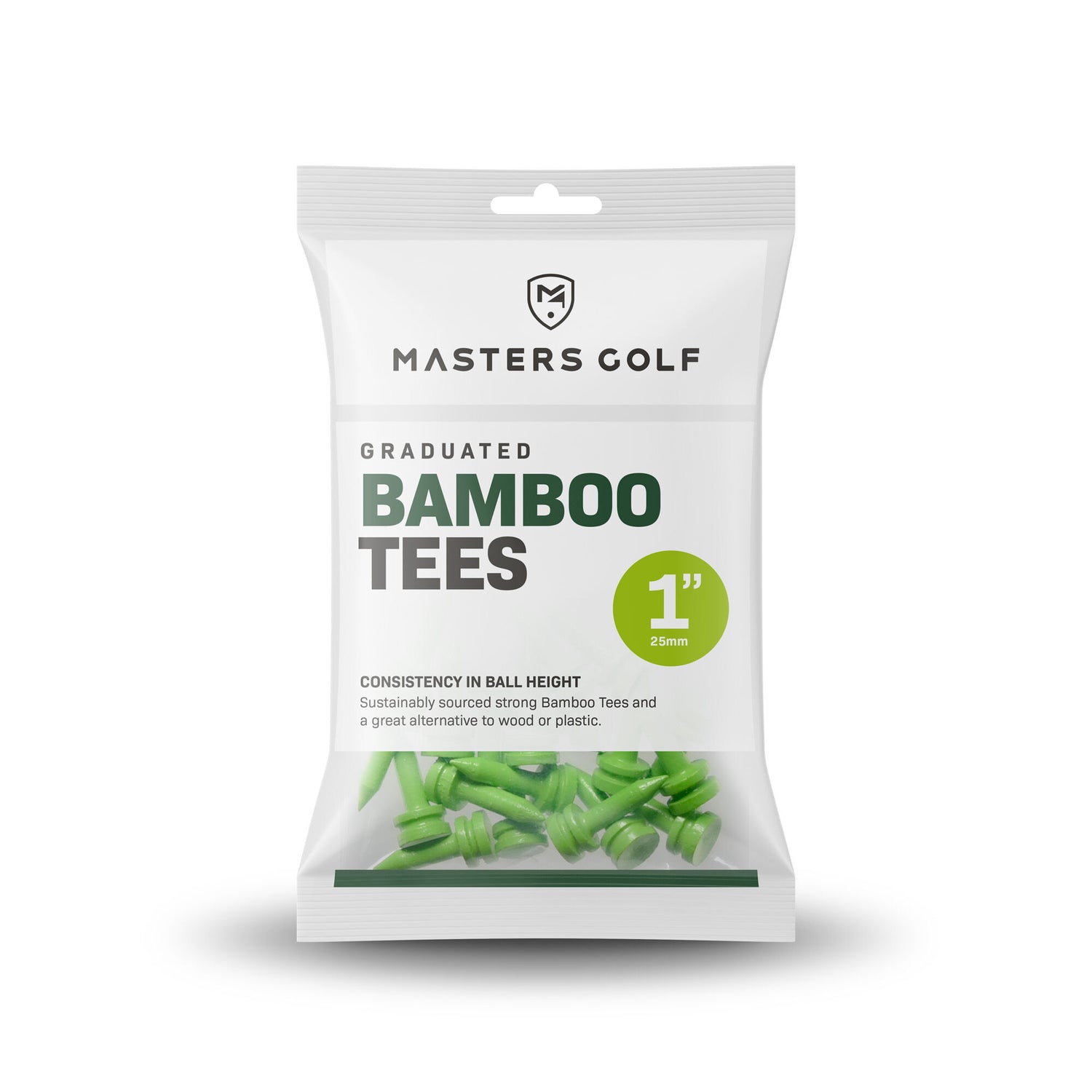Masters Golf Bamboo Graduated Castle Tees Lime 1"  