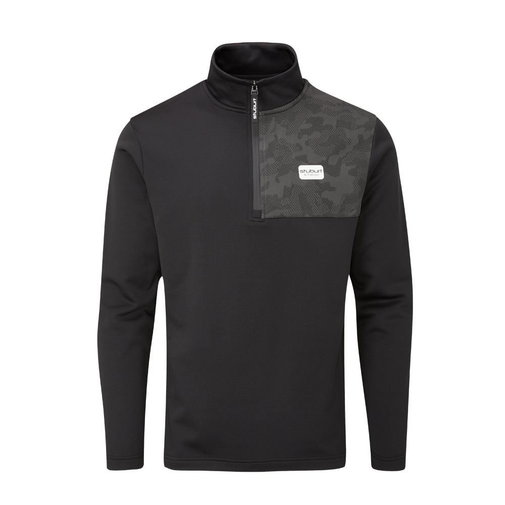 Stuburt Active Tech Golf Mid Layer 1/4 Zip Pullover Top Black M 