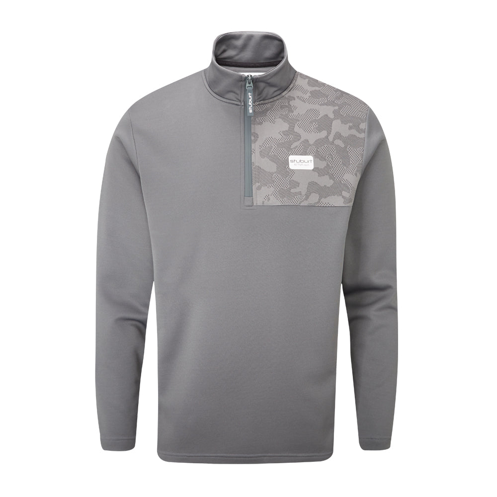 Stuburt Active Tech Golf Mid Layer 1/4 Zip Pullover Top Slate Grey M 