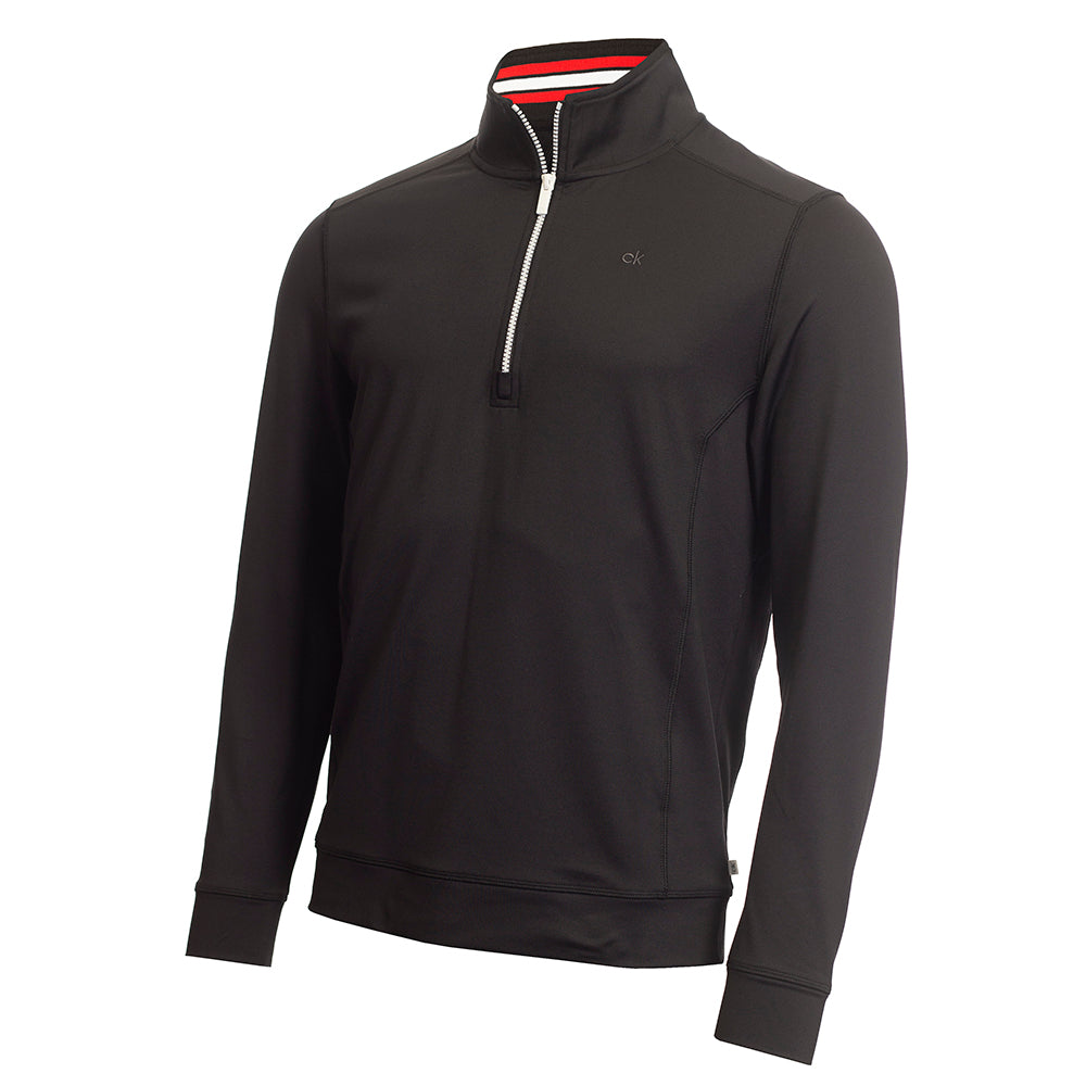 Calvin Klein Orbit 1/2 Zip Golf Sweater C9464A Black / Red M 