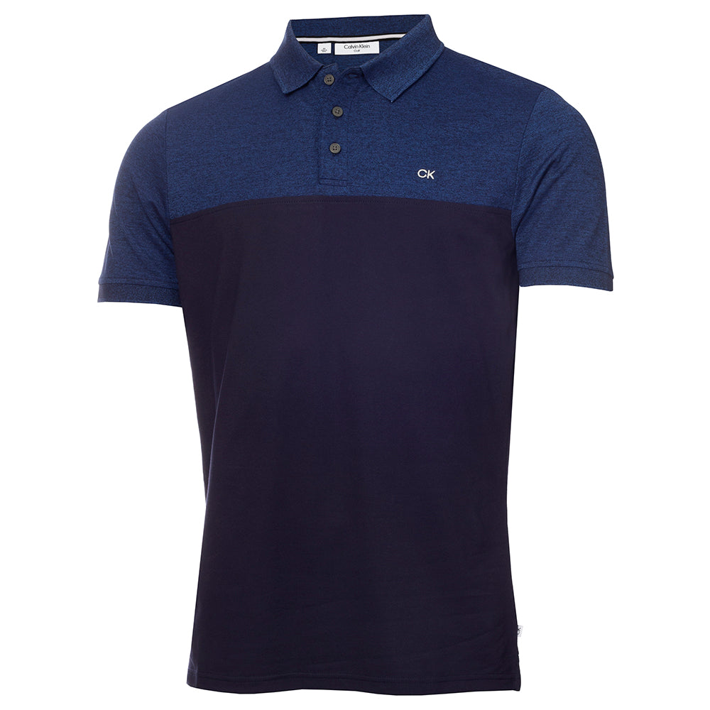 Calvin Klein Colour Block Golf Polo Shirt Cobalt Marl / Navy M 