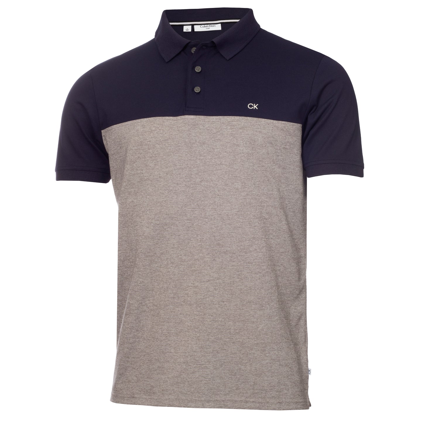 Calvin Klein Colour Block Golf Polo Shirt Navy / Silver Marl M 