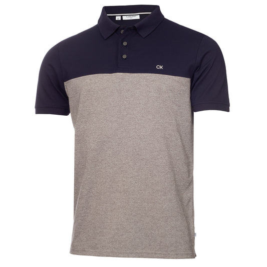 Calvin Klein Colour Block Golf Polo Shirt Cobalt Marl / Navy M 