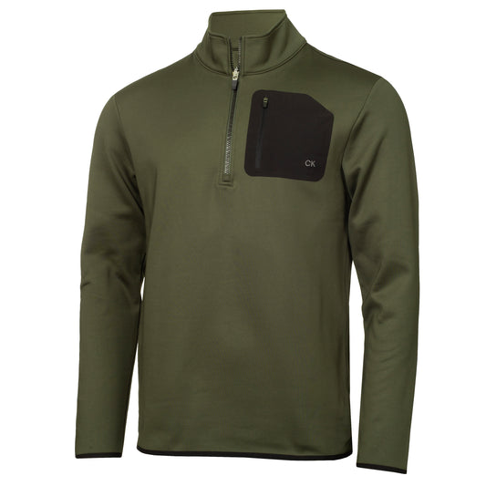 Calvin Klein Golf Delta 1/2 Zip Mid Layer C9777 Khaki M 