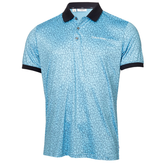 Calvin Klein Fracture Print Golf Polo Shirt CKMS23755 Boy Blue M 