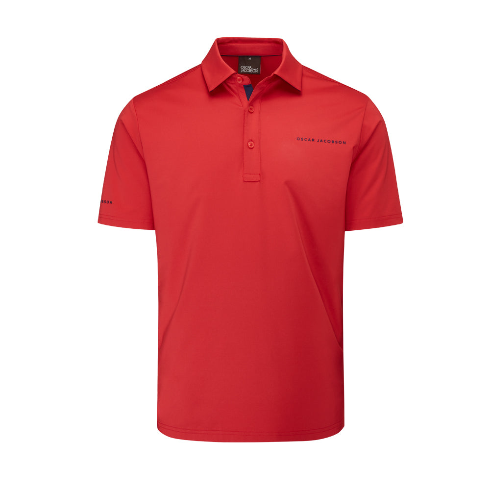 Oscar Jacobson Chap II Tour Golf Polo Shirt Jewel Red / Navy M 