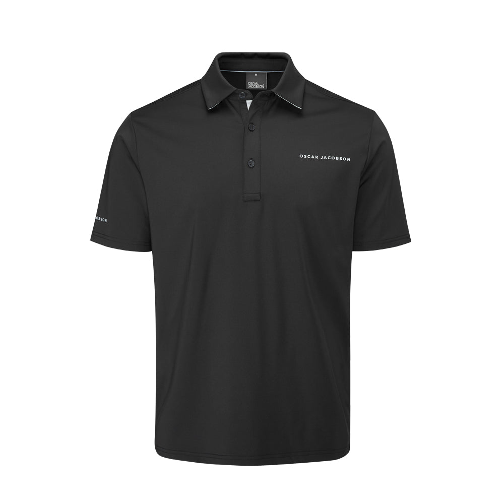 Oscar Jacobson Chap II Tour Golf Polo Shirt Black / Lunar Grey XL 