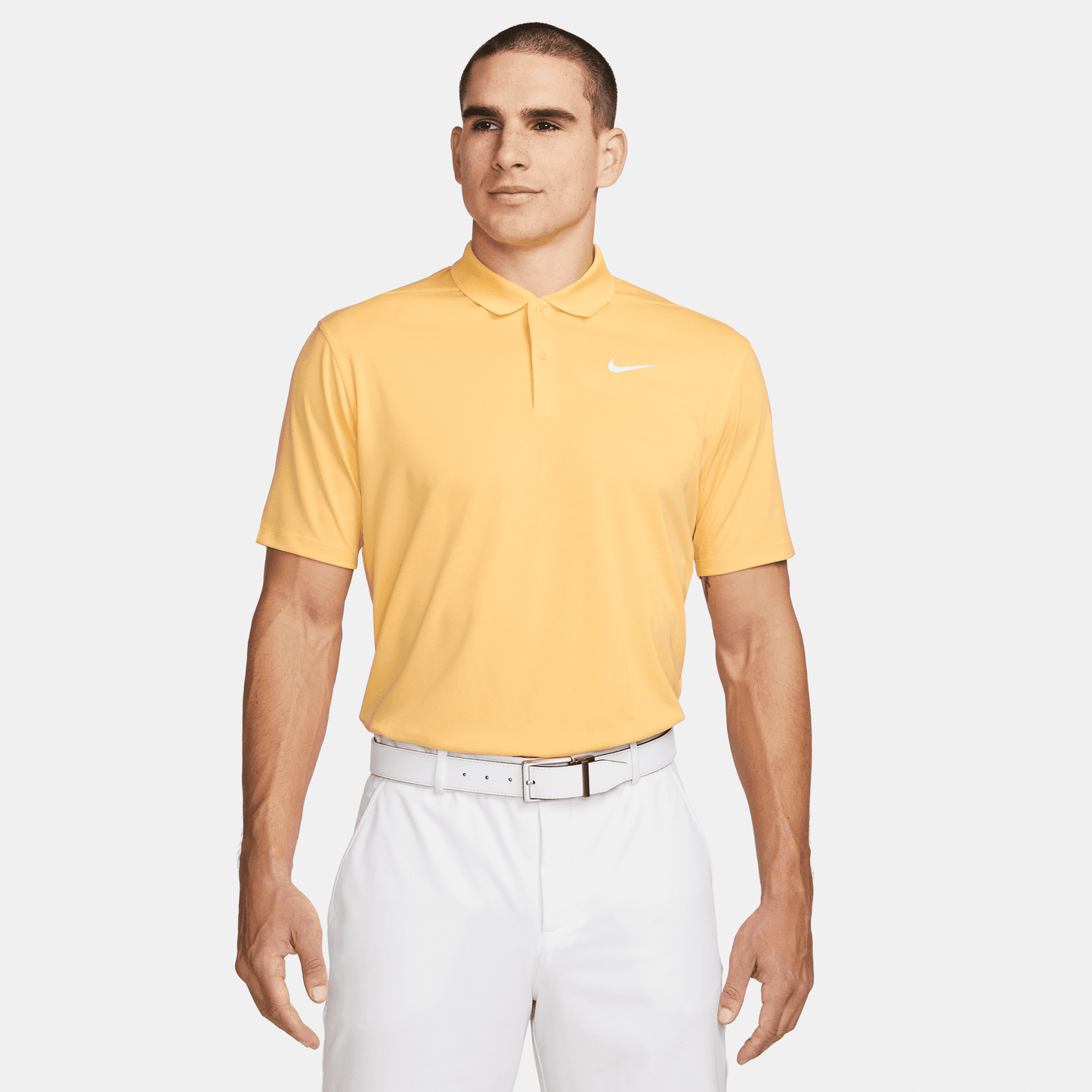Nike Golf Dri-Fit Victory Solid Polo Shirt DH0822 Topaz Gold / White 795 M 