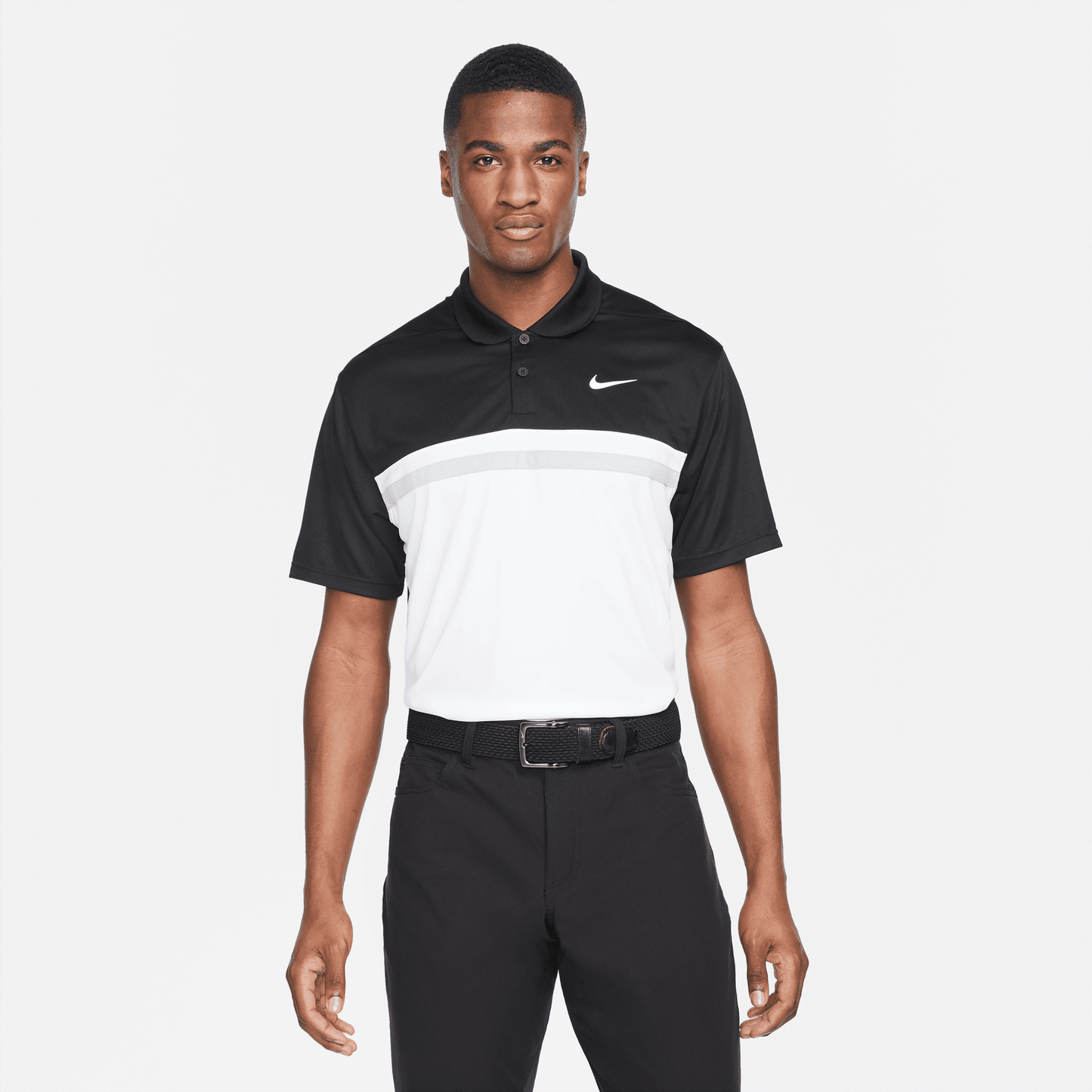 Nike Golf Dri Fit Victory Colour Block Polo Shirt DH0845 Black White / Grey / White 010 M 