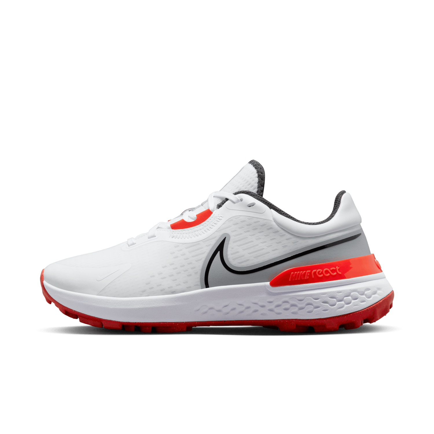 Nike Golf Infinity Pro 2 Spikeless Golf Shoes DJ5593 White/Black/Grey Wolf/Picante Red 106 8 