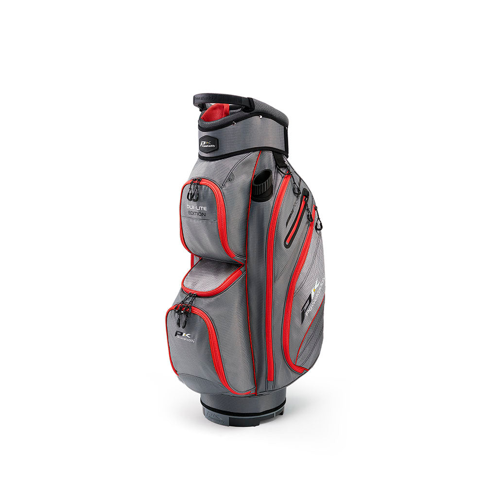 Powakaddy DLX Lite Edition Golf Cart Bag Gun Metal / Red  