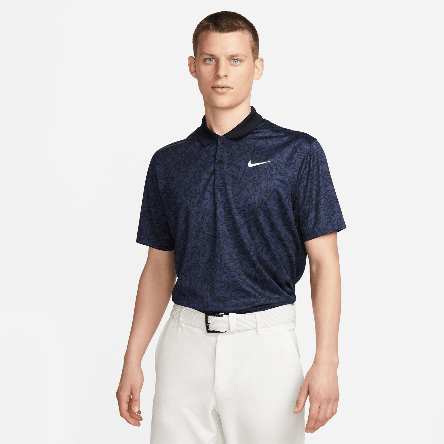 Nike Golf Dri-Fit Victory+ Men's Allover Print Golf Polo Shirt DV8497 Midnight Navy / Black / White 410 M 