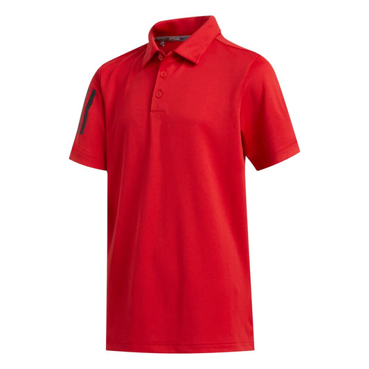 adidas Three Stripe Youth Golf Polo Shirt FP9360 Collegiate red 7-8 Years Old 