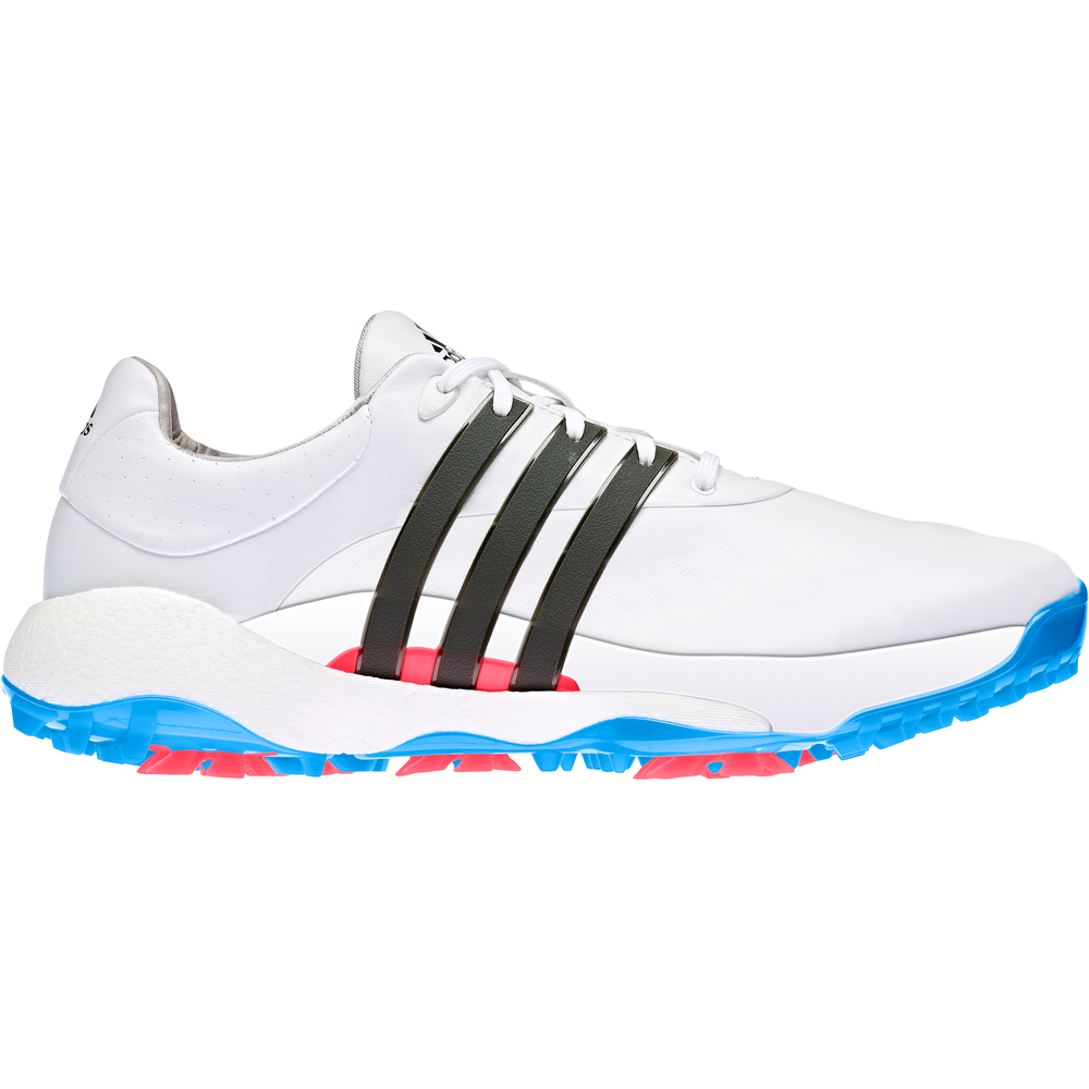 adidas Golf Tour 360 Mens Spiked Golf Shoes White / Core Black / Blue Rush GV7244 8 