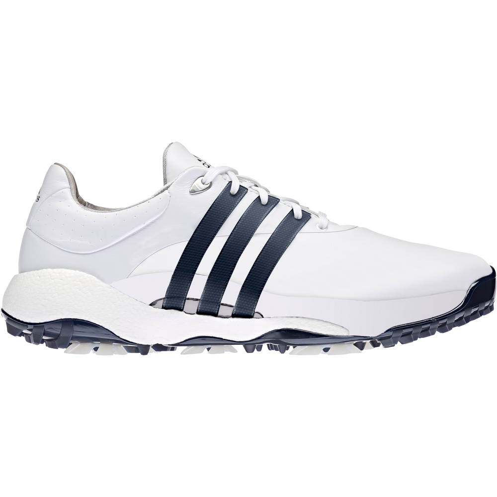 adidas Golf Tour 360 Mens Spiked Golf Shoes White / Silver Metallic / Collegiate Navy GV7247 8 