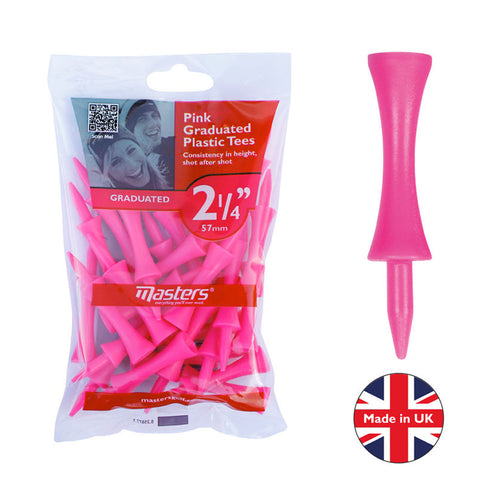 Masters Golf Plastic Graduated Tees Pink 2 1/4
