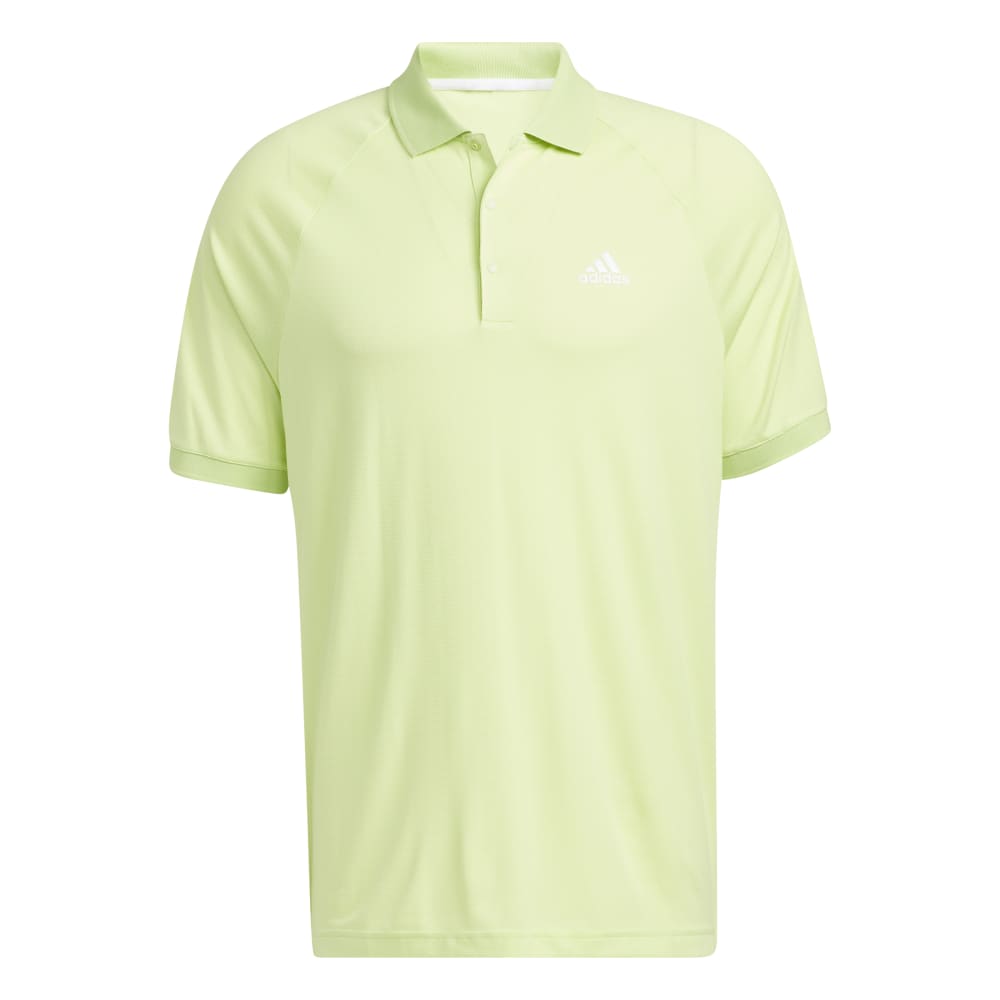 adidas Golf Moss Stitch Primegreen Mens Polo Shirt Pulse Lime / White M 