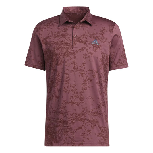 Adidas Golf Jacquard Polo Shirt HF6615 Quiet Crimson / Fox Brown XS 