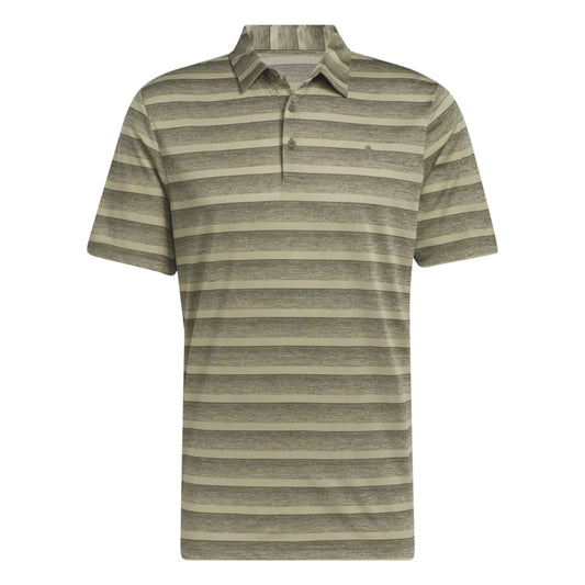 adidas Mens Two Stripe Golf Polo Shirt HR8007 Olive Strata/Hemp M 