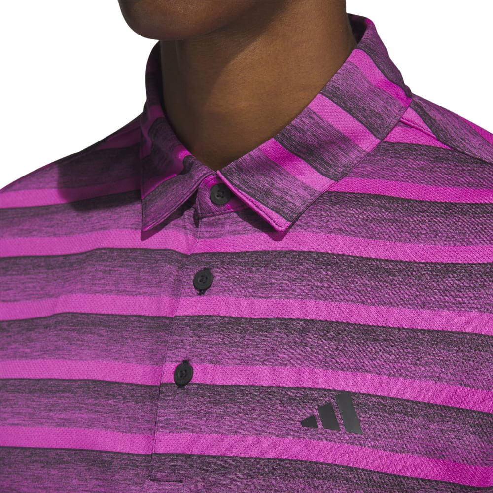 adidas Mens Two Stripe Golf Polo Shirt HR8010   