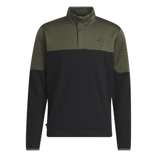 adidas Golf DWR Block 1/4 Zip Mens Golf Pullover Top HR9056 Olive Strata/Black M 