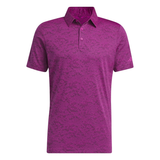 adidas Mens Textured Jacquard Golf Polo Shirt HS1112 Lucid Fuchsia/Black M 